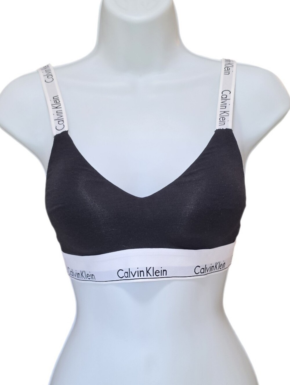 Calvin Klein Women's Modern Cotton Lightly Lined Bralette Convertible Black S